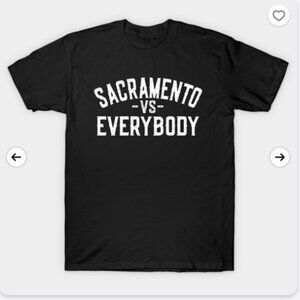 Men’s Black Sacramento Versus Everybody Short Sleeve T-Shirt (Size M)